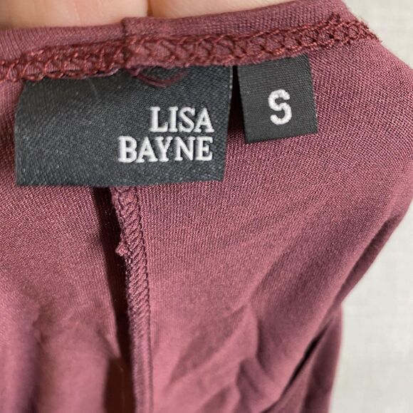 Lisa Bayne Tunic Shirt Womens Small Asymmetrical Hem 3/4 Sleeve Made in USA - Picture 9 of 10